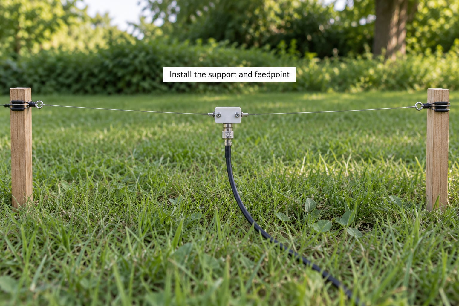Install the support and feedpoint