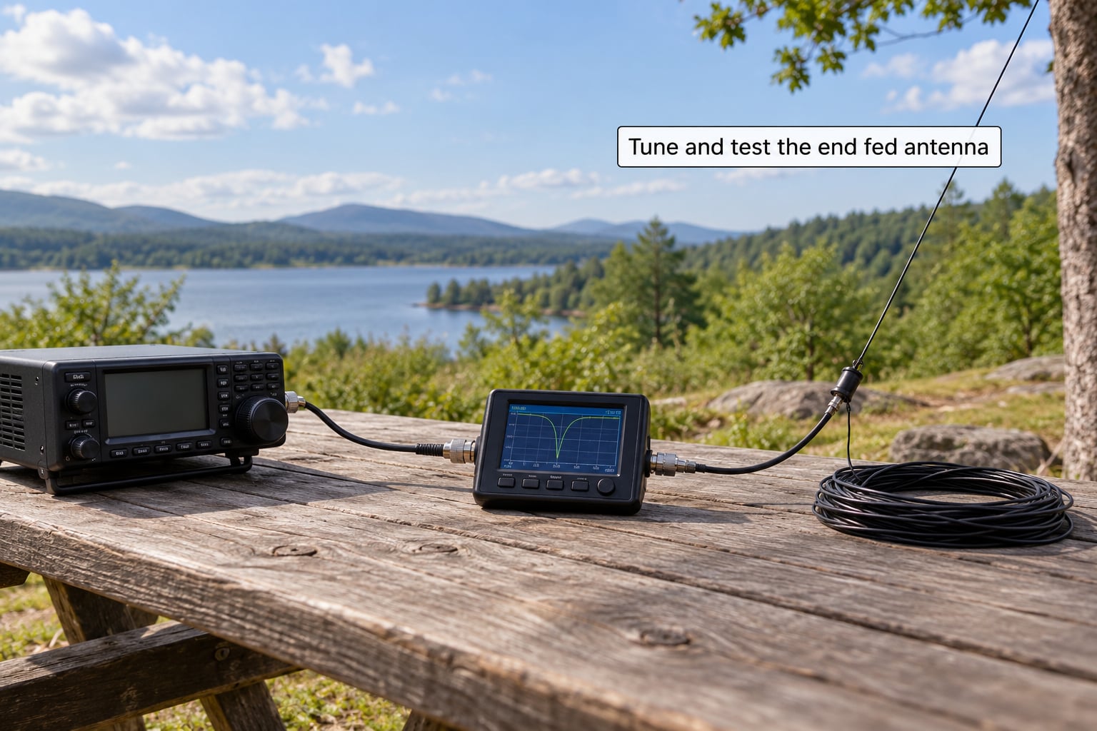 Tune and test the end fed antenna