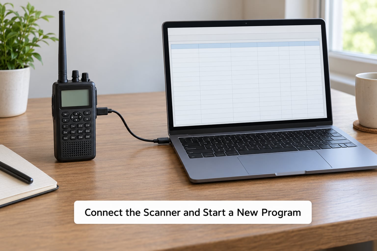 Connect the Scanner and Start a New Program
